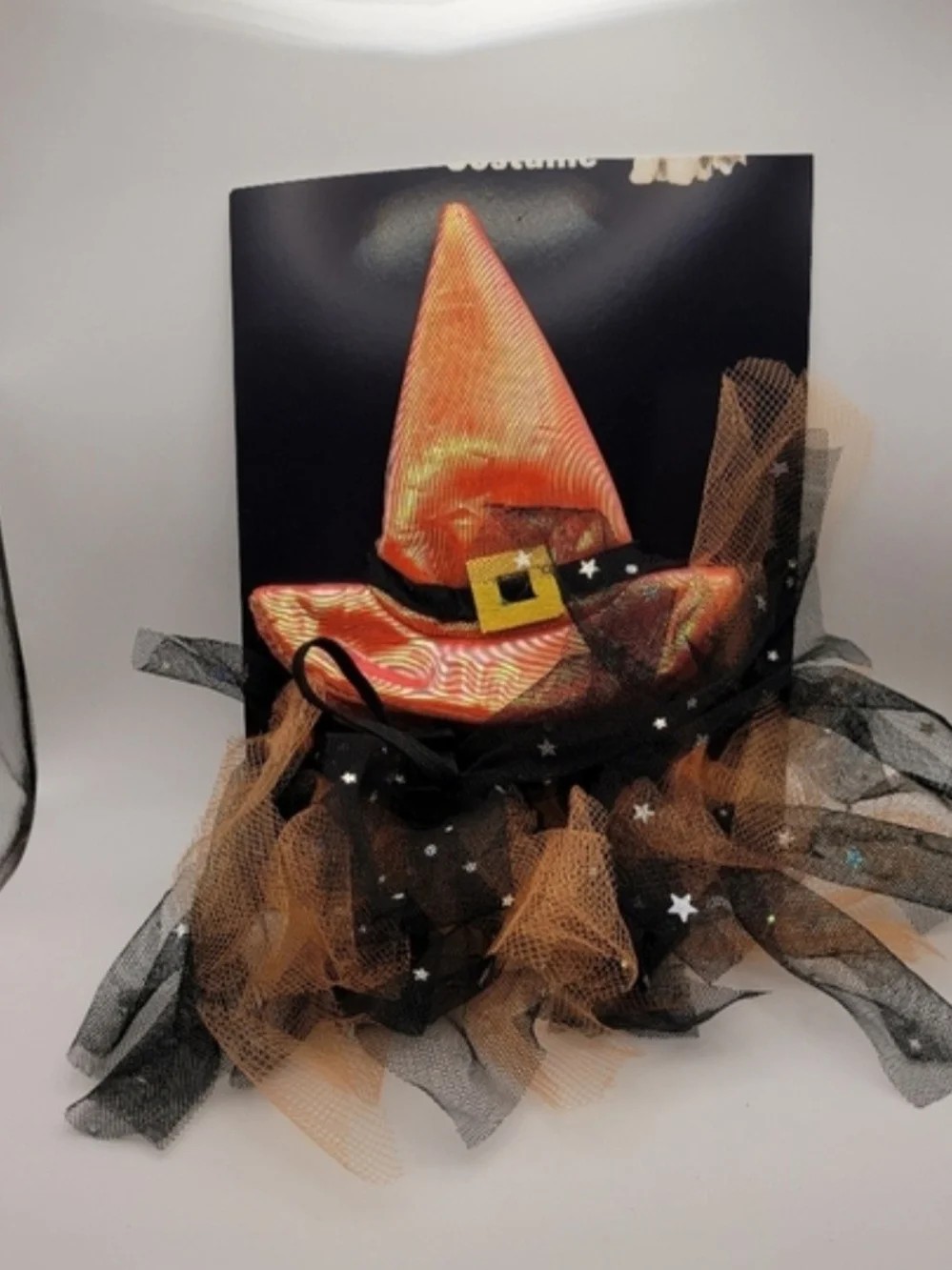 Orange Shimmery Witch Cat Outfit Small